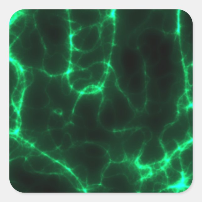 Adesivo Quadrado Choque elétrico em verde escuro (Frente)