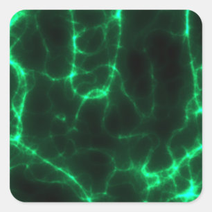 Adesivo Quadrado Choque elétrico em verde escuro