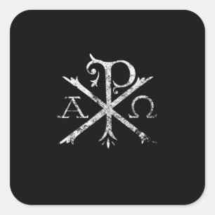 Adesivo Quadrado Christian Chi Rho T-Shirt Labarum Christographic C