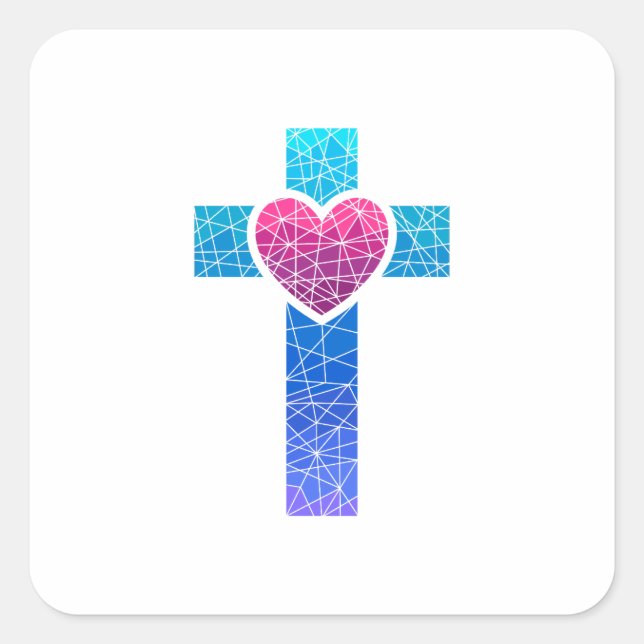 Adesivo Quadrado Christian Cross (Frente)