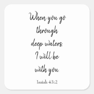 Adesivo Quadrado Christian Faith Deus estará com você