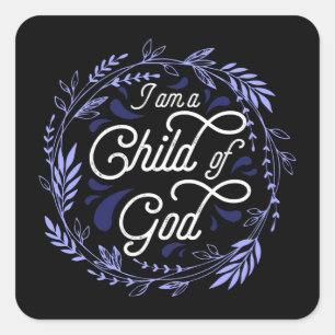 Adesivo Quadrado Christian Sticker (Quadrado) - Eu Sou Uma Criança 