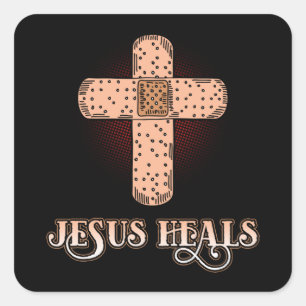 Adesivo Quadrado Christian Sticker (Quadrado) - Jesus Cura