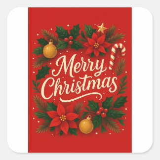 Adesivo Quadrado Christmas eve gift cards