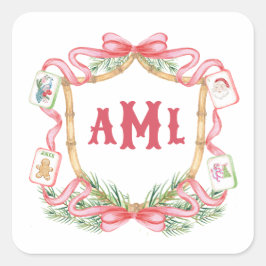 Adesivo Quadrado Christmas Mahjong | Monogram