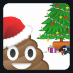 Adesivo Quadrado christmas poo emoji<br><div class="desc">vazio verde-vermelho minimalista - "christmas emoji" "poop emoji" "poo emoji" "xmas emoji" emoji "engraçado christmas" "engraçado emoji" "christmas tree emoji" "christmas tree" emoticon xmas único feriados "verde-vermelho"</div>