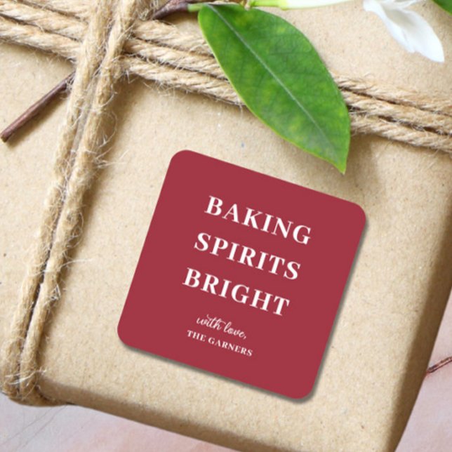 Adesivo Quadrado Christmas Red Baking Spirits Square Sticker (Criador carregado)