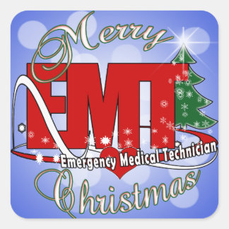 Adesivo Quadrado CHRISTMAS, Técnico Médico de Emergência EMT