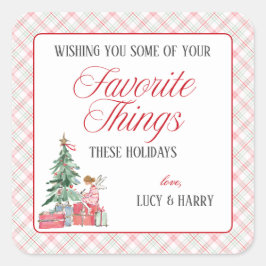 Adesivo Quadrado Christmas Tree Angel Favorite Things