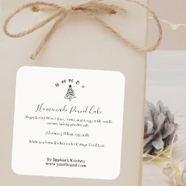 Adesivo Quadrado Christmas Tree Minimalist Bakery Ingredient Label