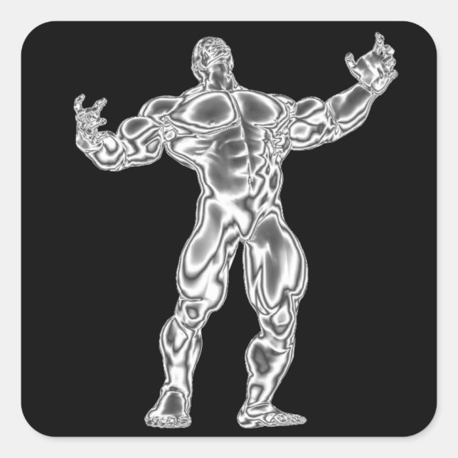 Adesivo Quadrado Chrome Bodybuilder Sticker (Frente)