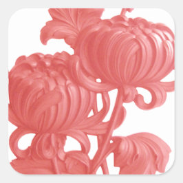 Adesivo Quadrado Chrysanthemum Rosa