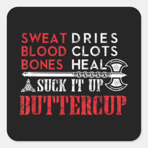 Adesivo Quadrado Chupa-o ButterCup Engraçado Design