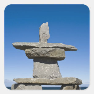 Adesivo Quadrado Churchill, Manitoba. Inukshuk