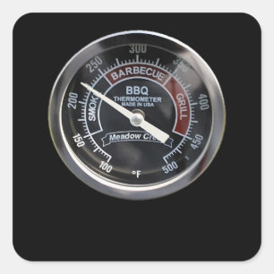Adesivo Quadrado CHURRASCO Fumador 225 Graus de Temperatura Perfeit