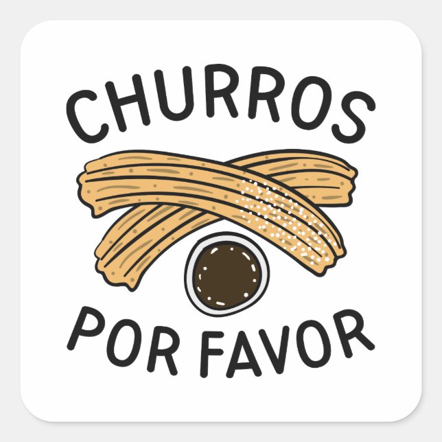 Adesivo Quadrado Churros Por Favor (Frente)