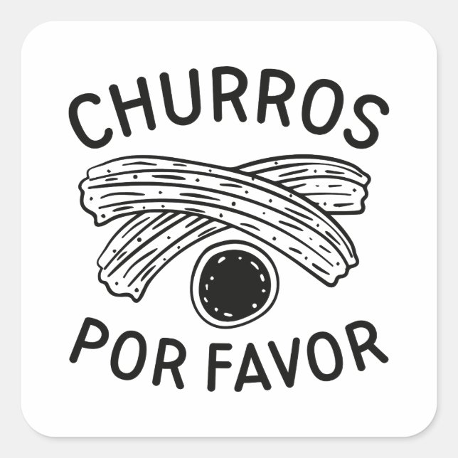 Adesivo Quadrado Churros Por Favor (Frente)