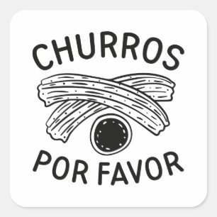 Adesivo Quadrado Churros Por Favor