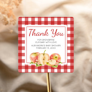 Adesivo Quadrado Chuva de Amor Baby Shower Gingham