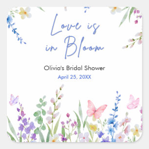 Adesivo Quadrado Chuva de Amor Floral da Primavera noiva está noiva