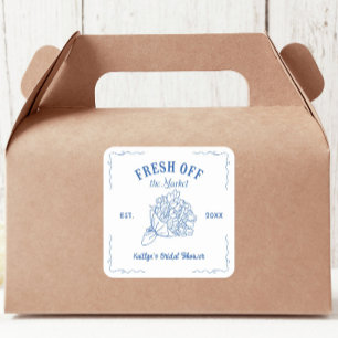 Adesivo Quadrado Chuva de Arroz Azul Recém-saída do Mercado