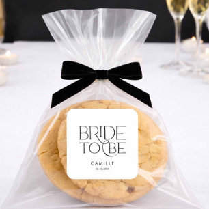 Adesivo Quadrado Chuva de Arroz para Noiva Minimalista