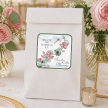 Chuva de Bebê Flor de Lótus em Aquarela Elegante