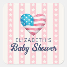 Chuva de Bebê Menina Coração & Estrelas e Listras 
