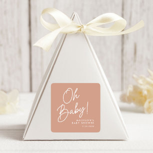 Adesivo Quadrado Chuva de Bebê Moderno Oh Baby Script Blush Terraco