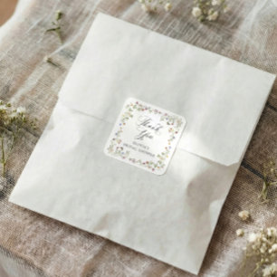 Adesivo Quadrado Chuva de Flores Silvestres Floral Vintage Chá de N