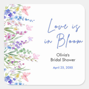 Adesivo Quadrado Chuva de Noiva Amor Floral da Primavera está em Fl