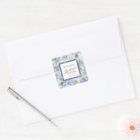 Chuva de Noiva em Aquarela com Hortênsias Azuis