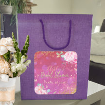 Chuva de Noiva Floral Rosa Elegante Romântica