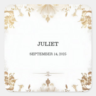 Adesivo Quadrado Chuva de Noiva Formal Simples Clássico Branco