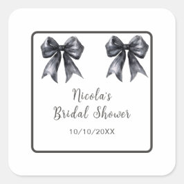 Adesivo Quadrado Chuva de Noiva Laço Coquete Preto