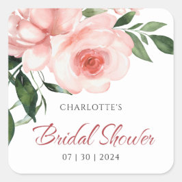 Adesivo Quadrado Chuva de Noiva Rosa Bege Floral