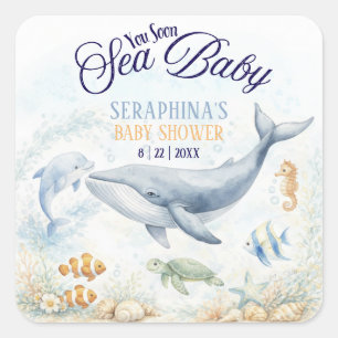 Adesivo Quadrado Chuvem de Amor Baby Shower
