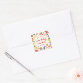 Adesivo Quadrado Ciao Baby Chuvada de Bebê Personalizado listrado i