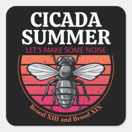 Adesivo Quadrado Cicada Summer Melhor Presente para Entusiasta de B