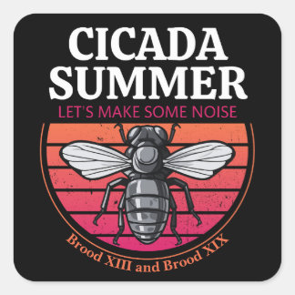 Adesivo Quadrado Cicada Summer Melhor Presente para Entusiasta de B