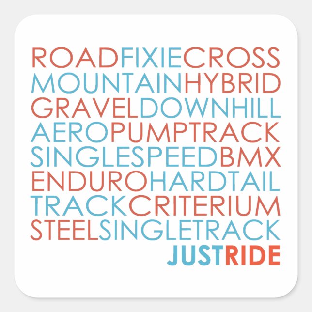 Adesivo Quadrado Ciclismo Bicicletas Bikes Montanha Basta Caminhar (Frente)