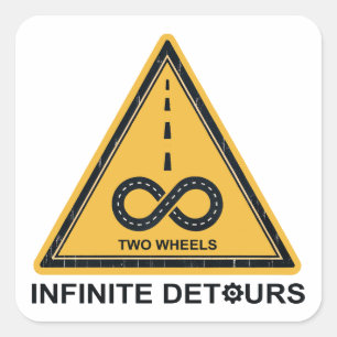 Adesivo Quadrado Ciclismo com Detours Infinitos em Duas Rodas