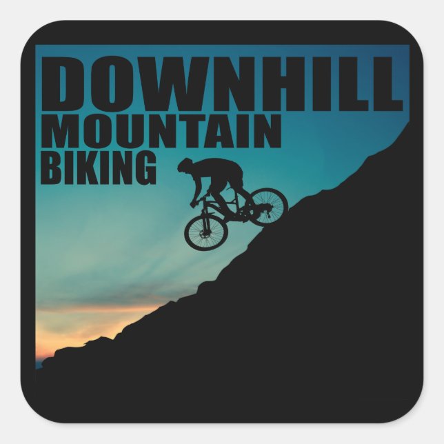 Adesivo Quadrado Ciclismo de Montanha MTB Downhill (Frente)