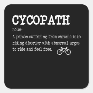 Adesivo Quadrado Ciclista de Ciclistas Engraçado do CYCOPATH