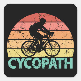 Adesivo Quadrado Ciclista Engraçado Cycopath Ciclismo