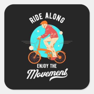 Adesivo Quadrado Ciclista Passeia Longe Aproveite Os Momentos