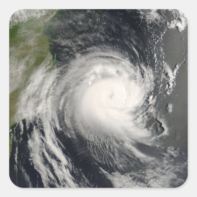 Adesivo Quadrado Ciclo tropical Favio se aproximando de Moçambique (Frente)