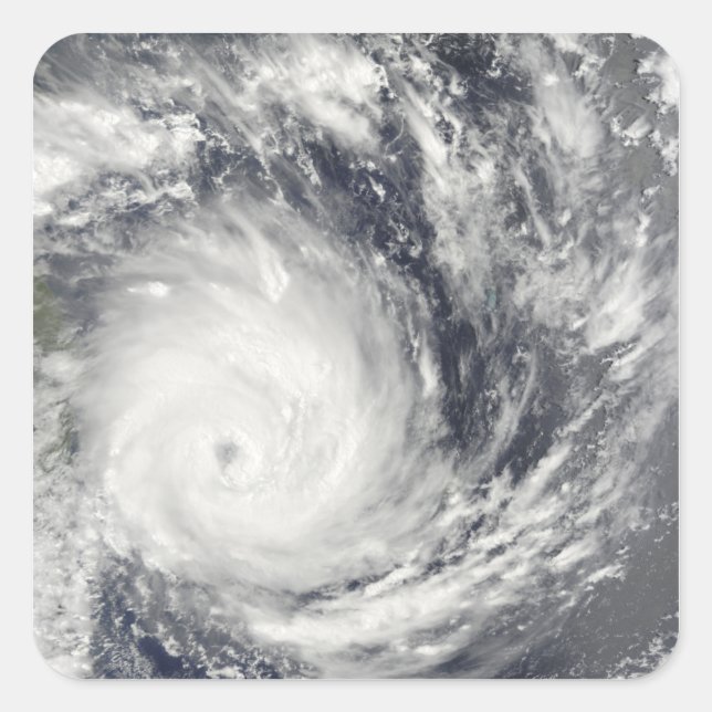 Adesivo Quadrado Ciclone Tropical Gael de Madagascar (Frente)