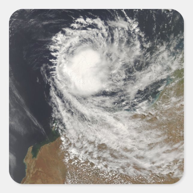 Adesivo Quadrado Ciclone Tropical Ophelia da Austrália (Frente)