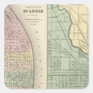 Adesivo Quadrado Cidade das Ruas Louis, Missouri City of Chicago